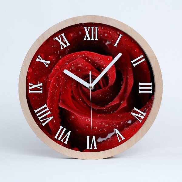 Horloge en bois à décorer Gouttes sur une rose