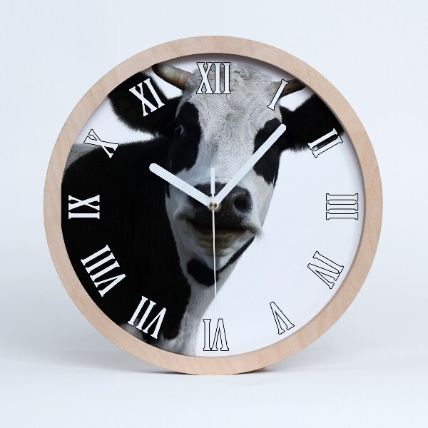 Horloge en bois Vache latine