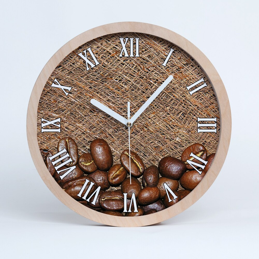 Horloge bois originale Grains de café