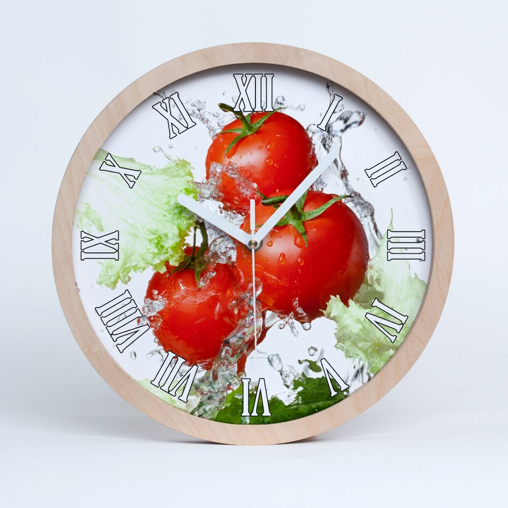 Horloge bois Tomates et laitue