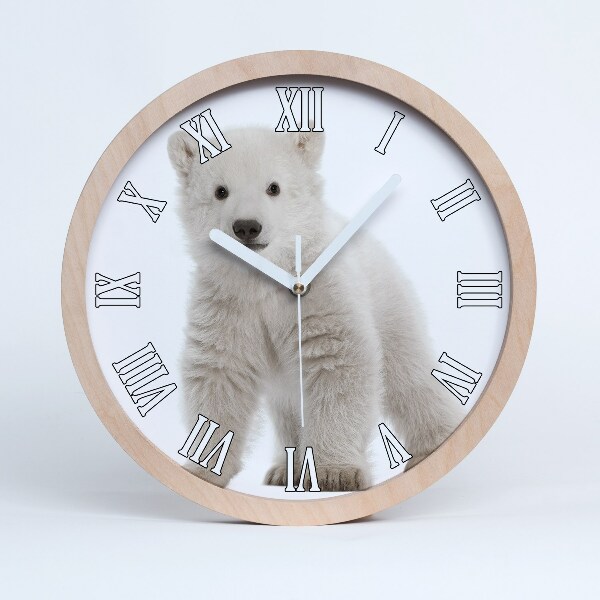 Horloge en bois Ours polaire