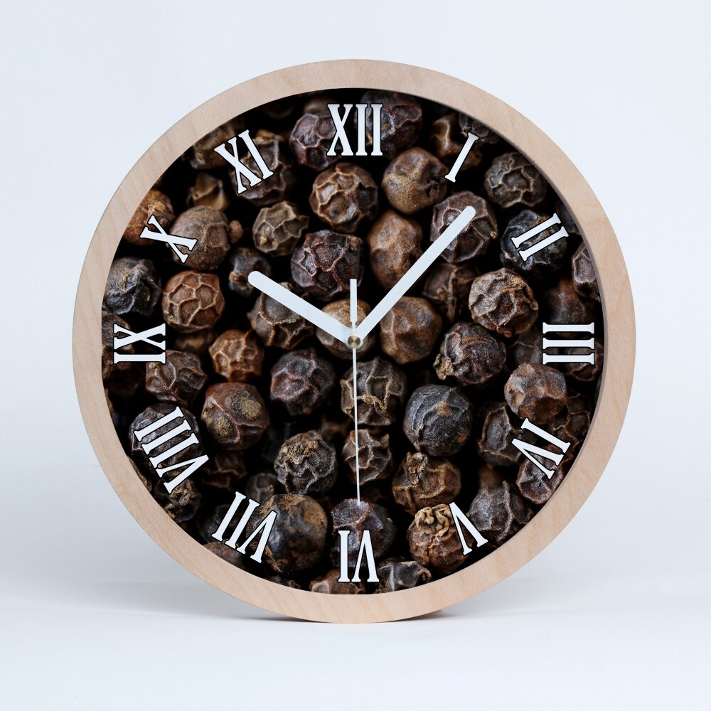 Horloge murale bois design Poivre en grains