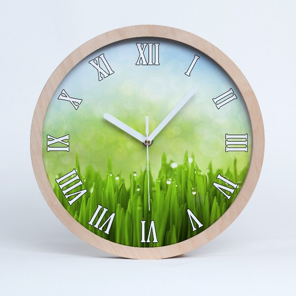 Horloge murale en bois Herbe