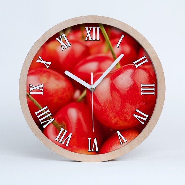 Horloge en bois murale Cerise