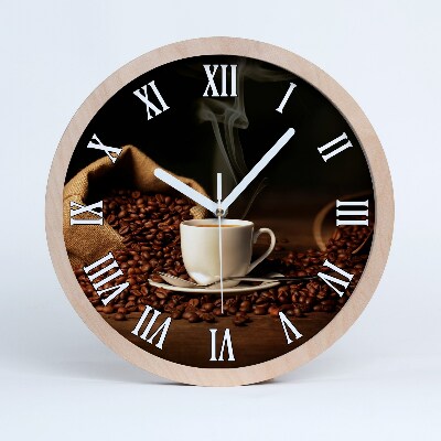 Horloge en bois à décorer Café dans une tasse