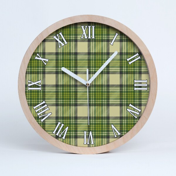 Horloge ronde en bois Chèque vert