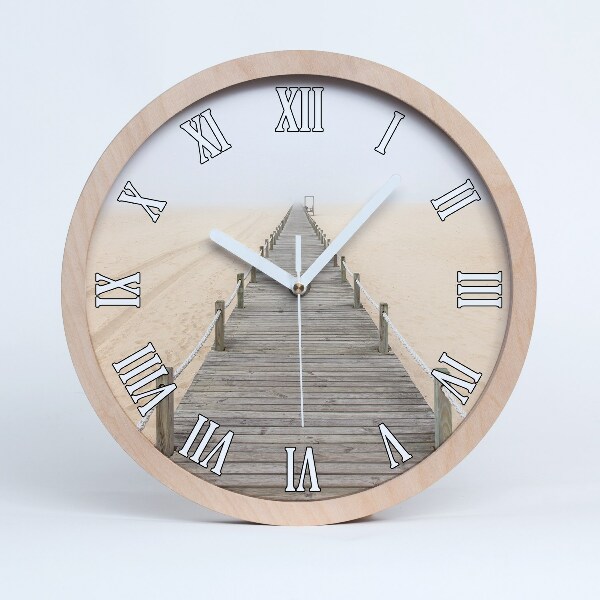 Horloge en bois murale Chemin sur la plage