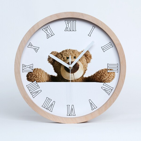 Horloge murale bois Ours en peluche