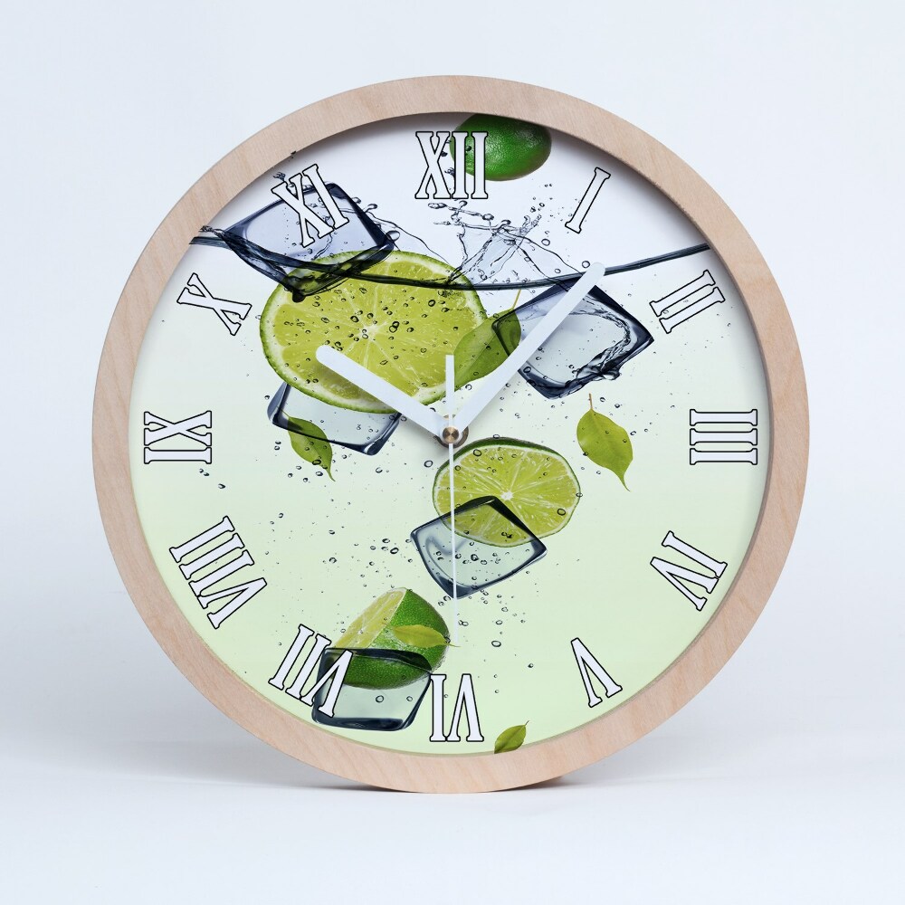 Horloge bois originale Citrons verts et glace