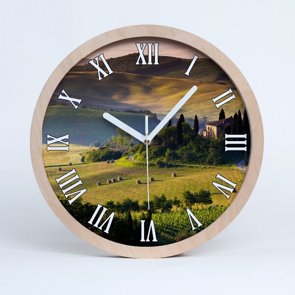 Horloge murale bois design Toscane Italie