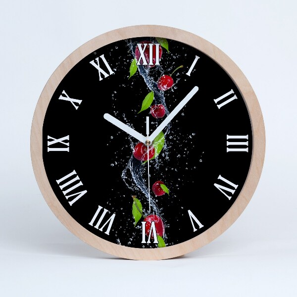 Horloge murale bois Cerises