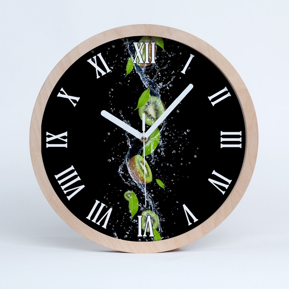 Horloge murale bois design Kiwis et eau