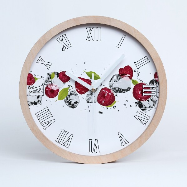 Horloge murale bois Framboise et eau