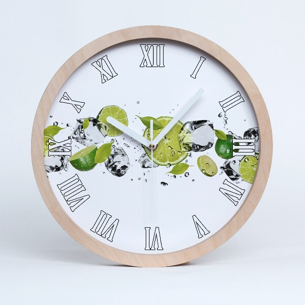 Horloge bois originale Citron vert et eau