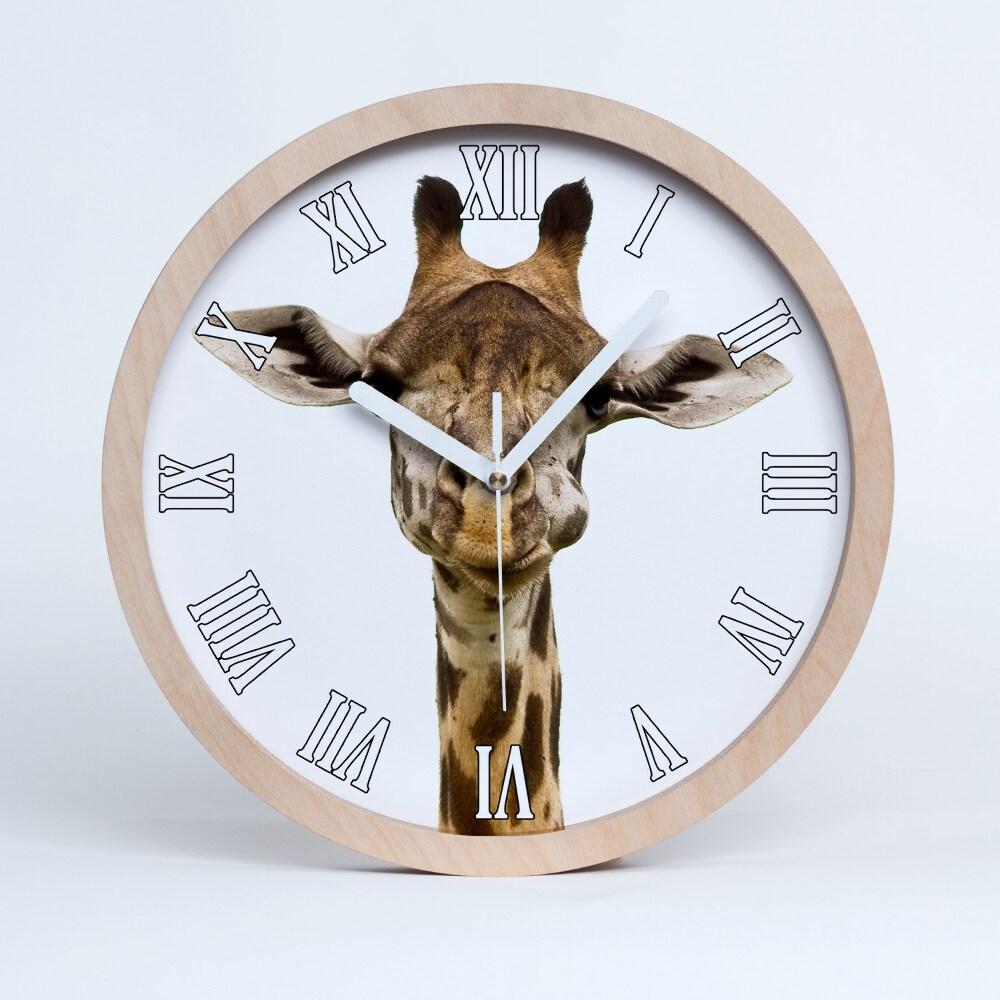Horloge murale en bois Girafe