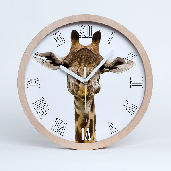 Horloge murale en bois Girafe