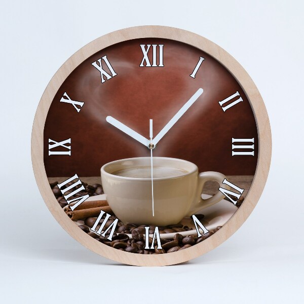 Horloge bois Café aromatique