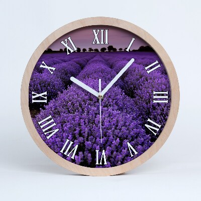 Horloge en bois Champ de lavande