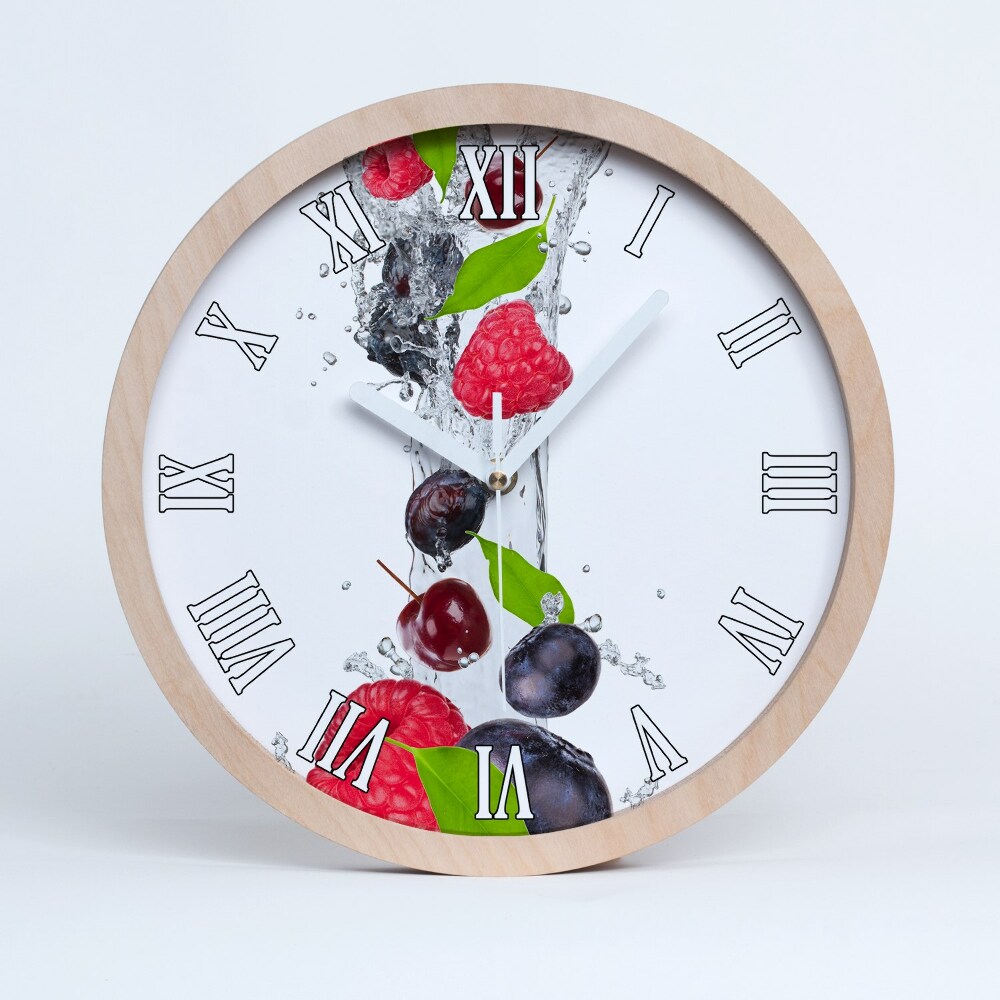 Horloge murale en bois Fruits et eau