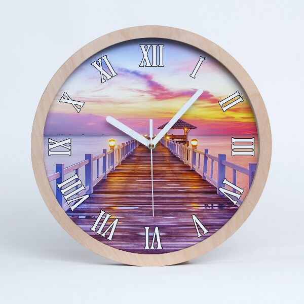 Horloge murale décorative bois Jetée en bois