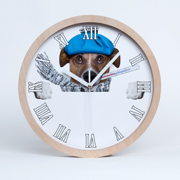 Horloge bois originale Chien malade