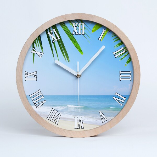 Horloge murale décorative bois Plage tropicale