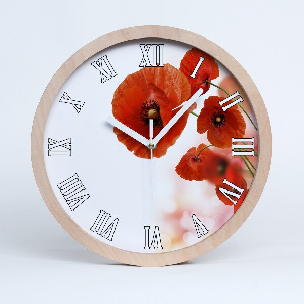 Horloge en bois à décorer Coquelicots