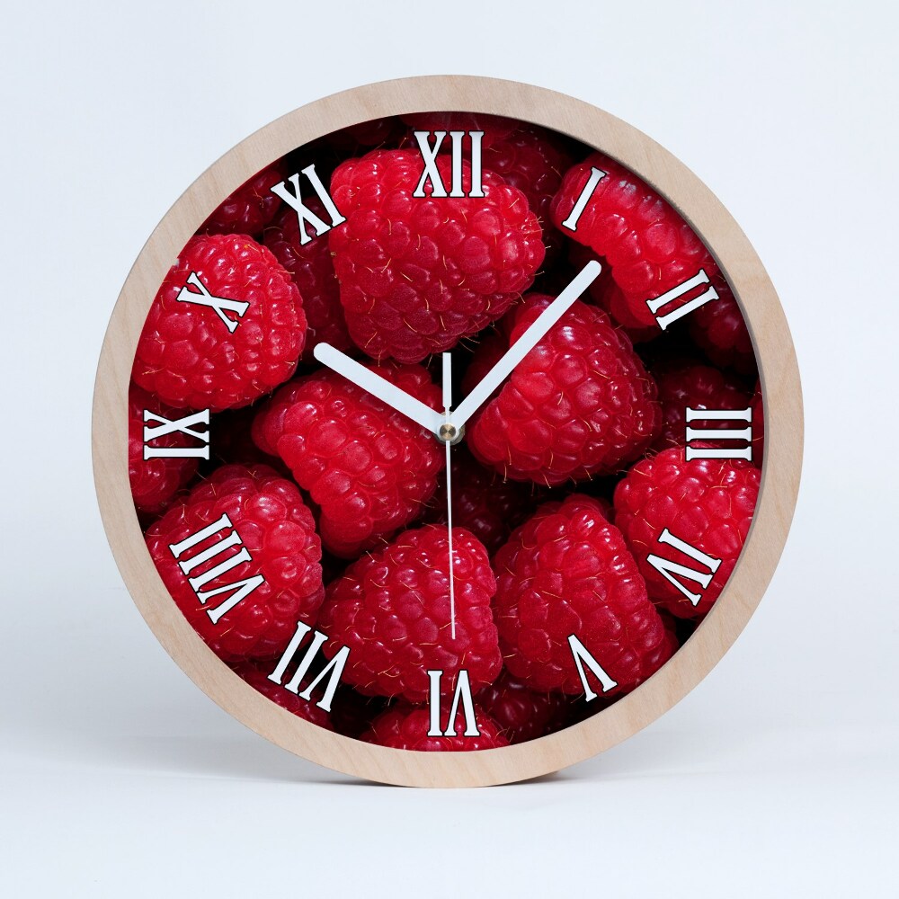Horloge ronde en bois Framboises