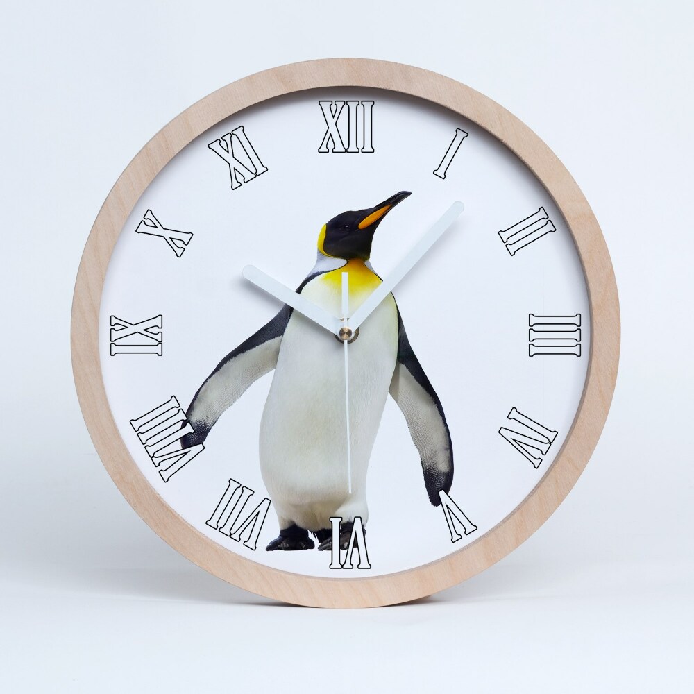 Horloge murale bois Pingouin