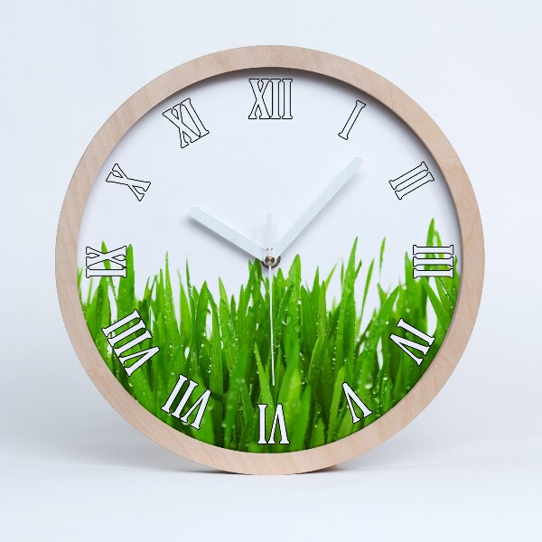 Horloge en bois Herbe