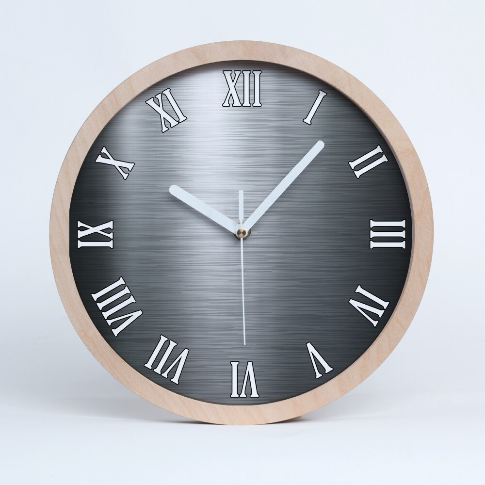 Horloge murale bois design Fond métallique