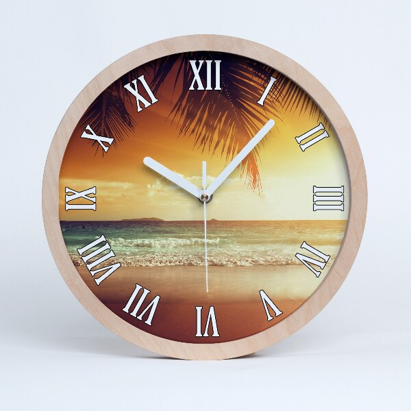 Horloge en bois à décorer Plage tropicale