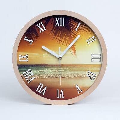 Horloge en bois à décorer Plage tropicale