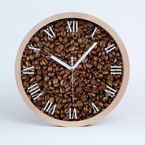 Horloge bois Grains de café