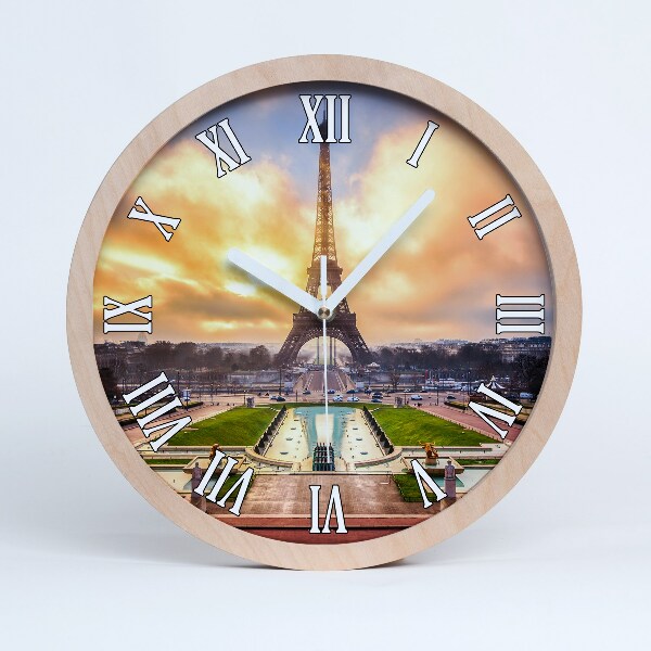 Horloge en bois murale Tour Eiffel