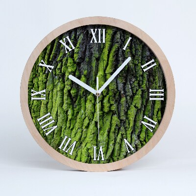Horloge ronde en bois Écorce d'arbre