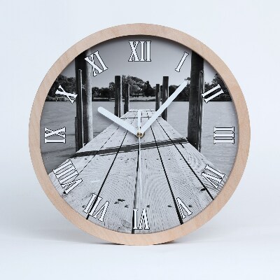 Horloge murale bois design Jetée en bois