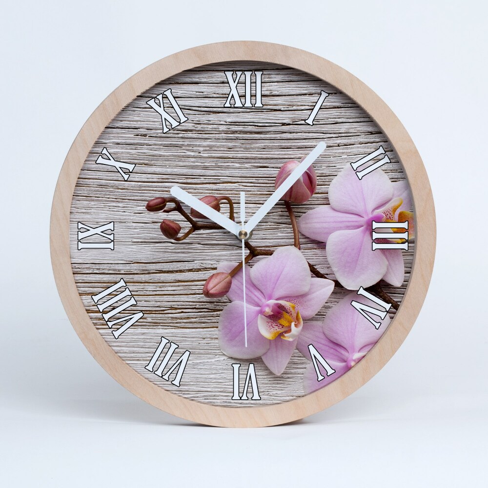Horloge en bois à décorer Orchidée sur bois