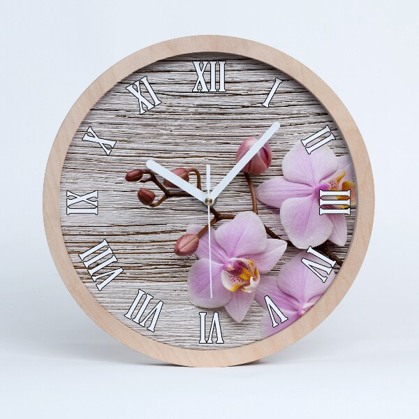 Horloge en bois à décorer Orchidée sur bois