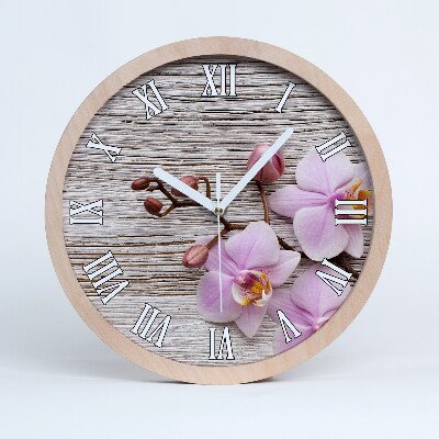 Horloge en bois à décorer Orchidée sur bois