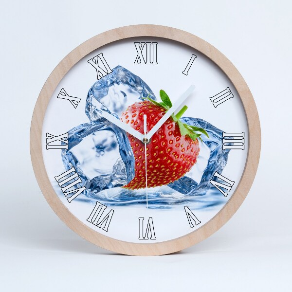 Horloge bois Fraise avec glace