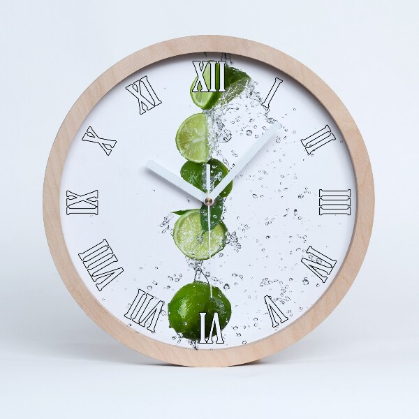 Horloge murale en bois Citron vert et eau