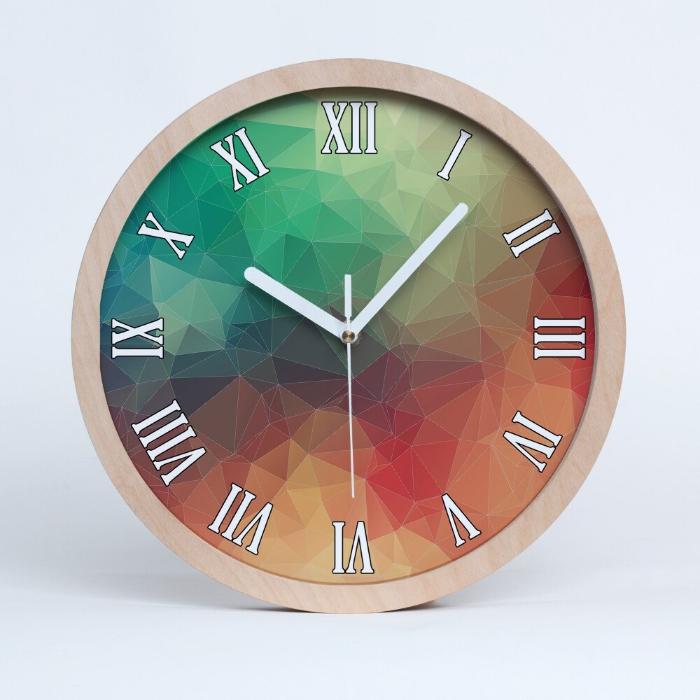 Horloge en bois à décorer Fond géométrique