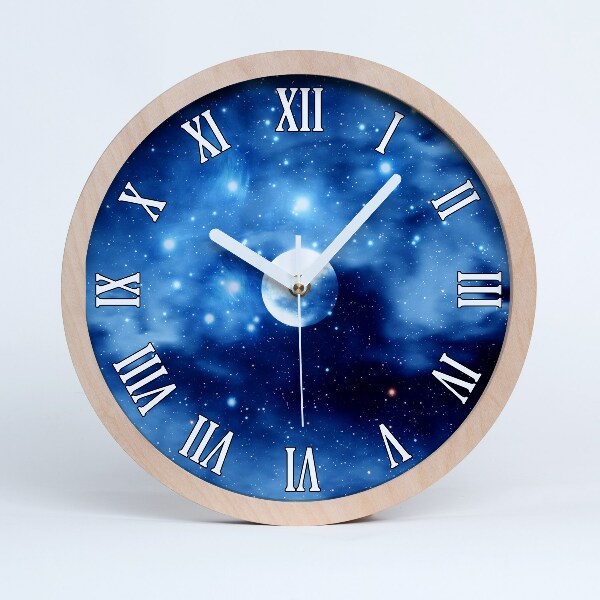 Horloge ronde en bois Pleine lune