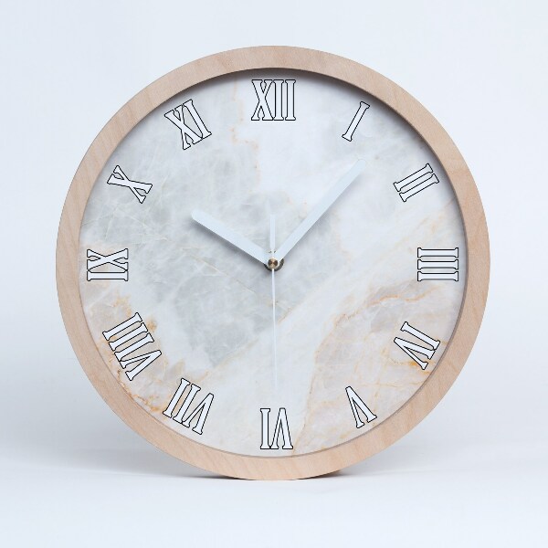 Horloge murale bois design Marbre