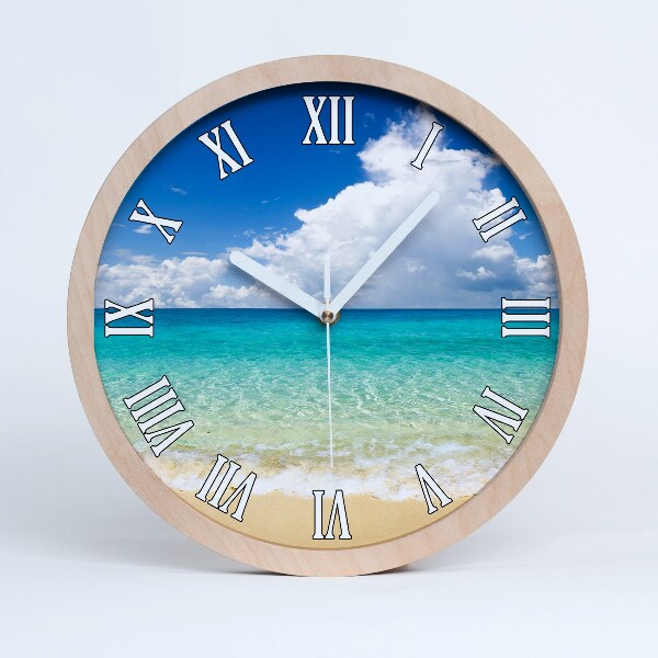 Horloge en bois à décorer Plage paradisiaque