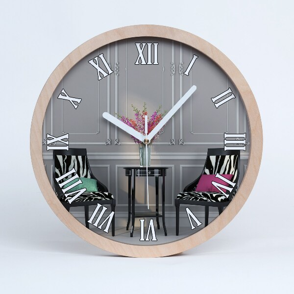 Horloge en bois Deux chaises