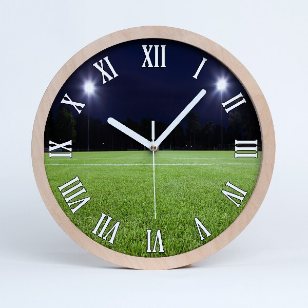 Horloge murale bois design Terrain de football