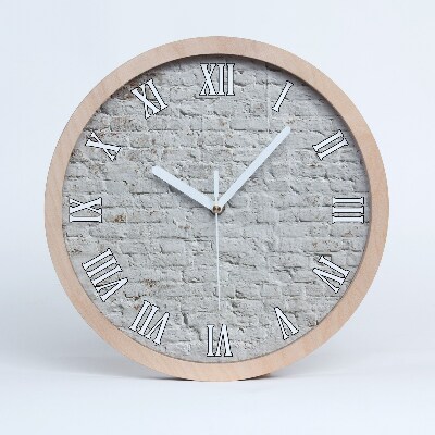 Horloge en bois murale Mur de briques