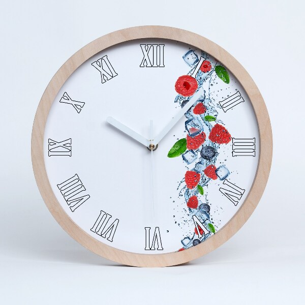 Horloge murale en bois Fruit de la forêt avec glace